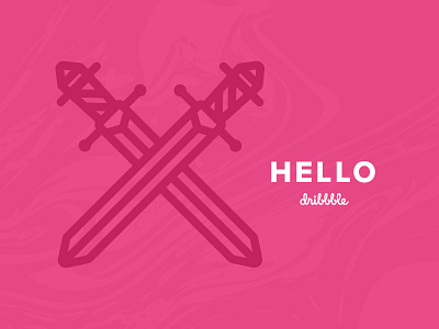 Hello Dribbble! debuts dribbble first hello sword