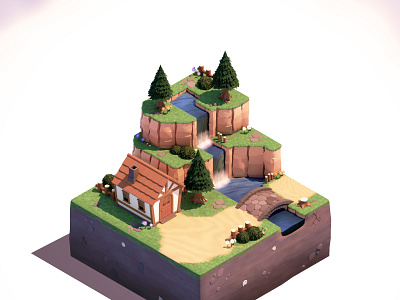 Animal Crossing New Horizons - Isometric Render 3d blender game isometric render