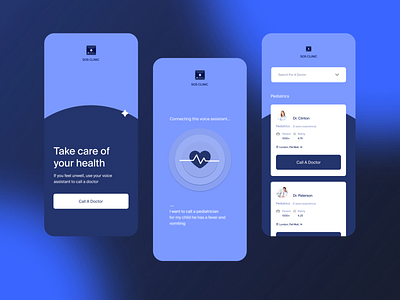 The doctor's call app (speech synthesis) animation app branding design e commerce logo speech synthesis ui ux