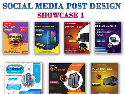 Social media post design/set 1. Ai & eps templates.