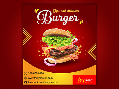 Red abstract bright burger social media post design graphic design product product ad kit design product ad post design product advertisement design social media design social media graphics social media kit social media post design