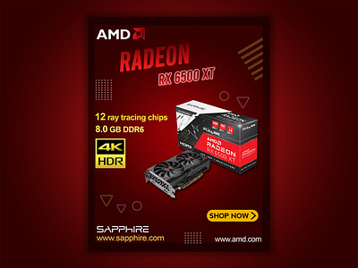 Dark red graphics card social media post design