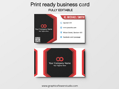 Red mix professional print ready business card design