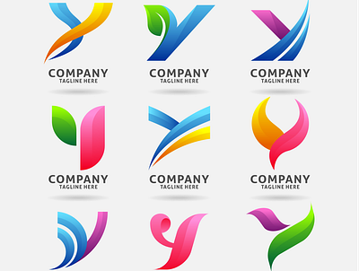 Creative modern 'Y' logo design showcase set 3d 3d logo design aesthetic logo design business logo design design facebook post design graphic design illustration logo ui