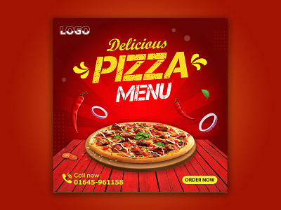 Food menu pizza modern social media post design 3d 3d logo design ads design advertisement design aesthetic logo design branding design facebook post design flyer design food social media post design graphic design illustration logo poster design product ad design social media design social media post design ui