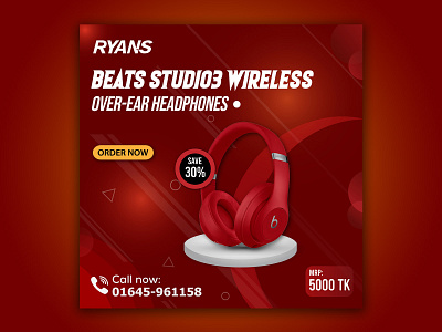 Headphone outstanding modern social media post design 3d 3d logo design advertisement design aesthetic logo design branding design facebook post design graphic design illustration logo modern design poster design product ads design social media design social media post design ui