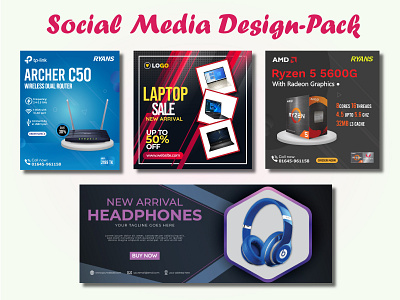 Social media design-cover & poster pack-gfx