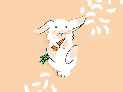Veggin out animaldrawing bunny digitalsketch illo procreate rabbit sketch vegetable