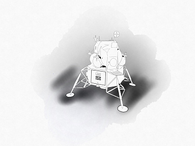 Itty Bitty Lander illustration lander nasa sketching