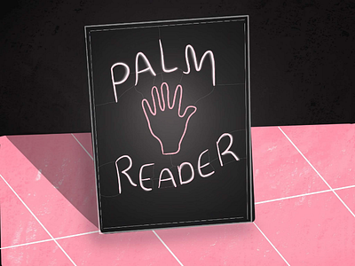 Palm Reading future mystic neon palmreading sign