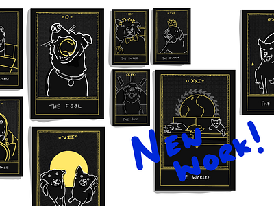 Tarot Cards dark doggos dogs fortune telling illustration minimal tarot tarot deck