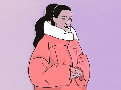 Puffy Jacket big jacket fashion female illustration normcore procreate winter