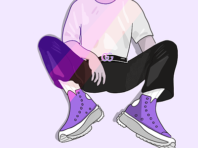 Slouching converse fashion gucci illustration normcore purple relax style