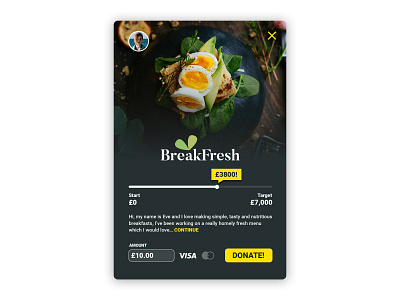 Daily UI Challenge 032 - Crowdfunding 100 day ui challenge adobe xd breakfast clean crowdfunding daily ui daily ui 032 daily ui challenge dailyui dailyui 032 design layout minimalist popup ui ui ux uidesign uipractice web design