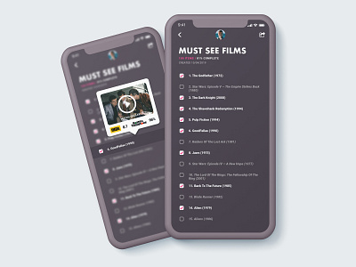 Daily UI Challenge 042 - List 100 day ui challenge adobe xd app design clean daily ui daily ui 042 daily ui challenge dailyui design layout list minimalist mobile design movies todo list ui ui ux uidesign uipractice web design