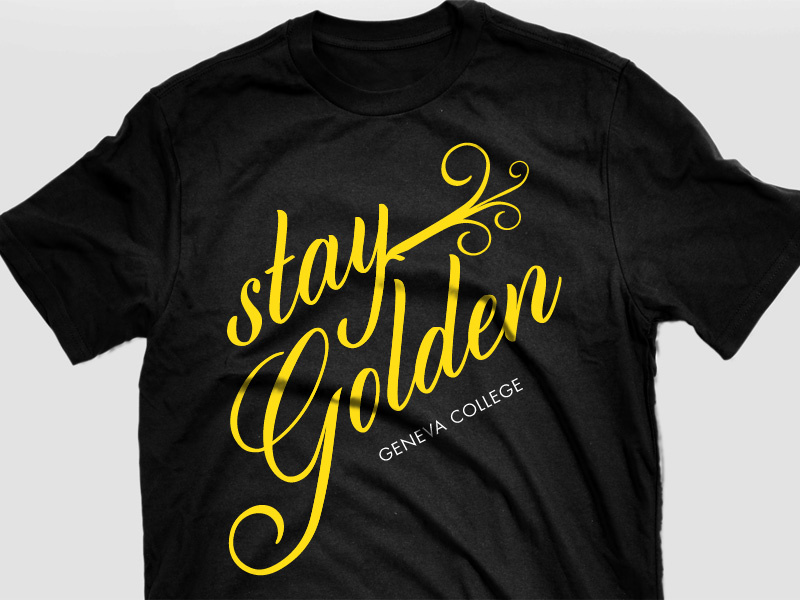 Stay Golden: Cylburn Edition cylburn lost type futura geneva college non profit tshirt gold black