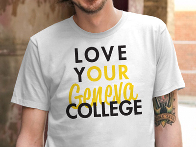 Love Your College futura geneva reklame script tshirt