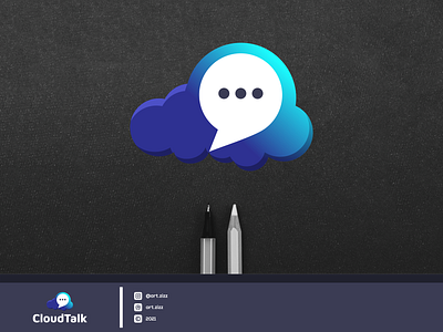 CloudTalk adobe photoshop app art awesome branding cloud app corporate creative design dualmeaning flat for sale icon lineart logo logo design logos minimalist talk typography vector