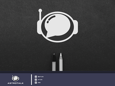 ASTROTALK adobe photoshop application astronaut awesome branding creative design flat for sale icon lineart logo logo design logos minimalist modern logo simple design talk technology typography vector