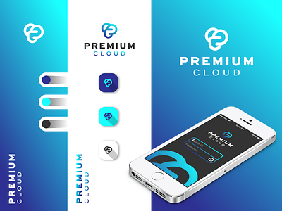 Premium Cloud adobe photoshop application awesome branding cloud company logo creative design for sale icon inspiration logo design logosai logotype minimalist modern logo premium design simple design tech typography vector