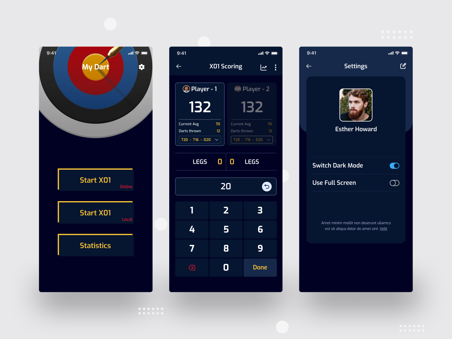 Dart Scoring App UI by Istiaq Ahmed on Dribbble