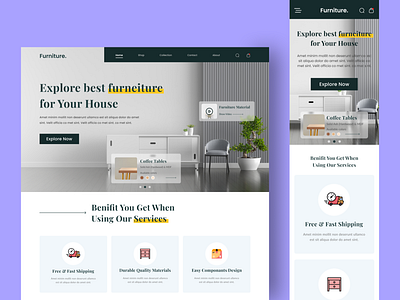 Furniture E-commerce website UI with Responsive Design