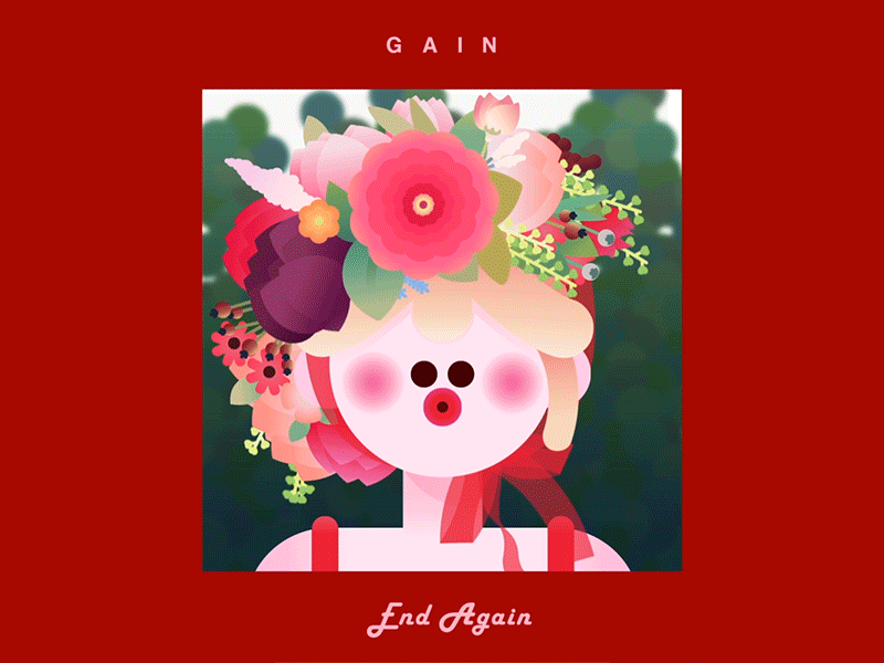 Gain-End Again album animation character flower motion