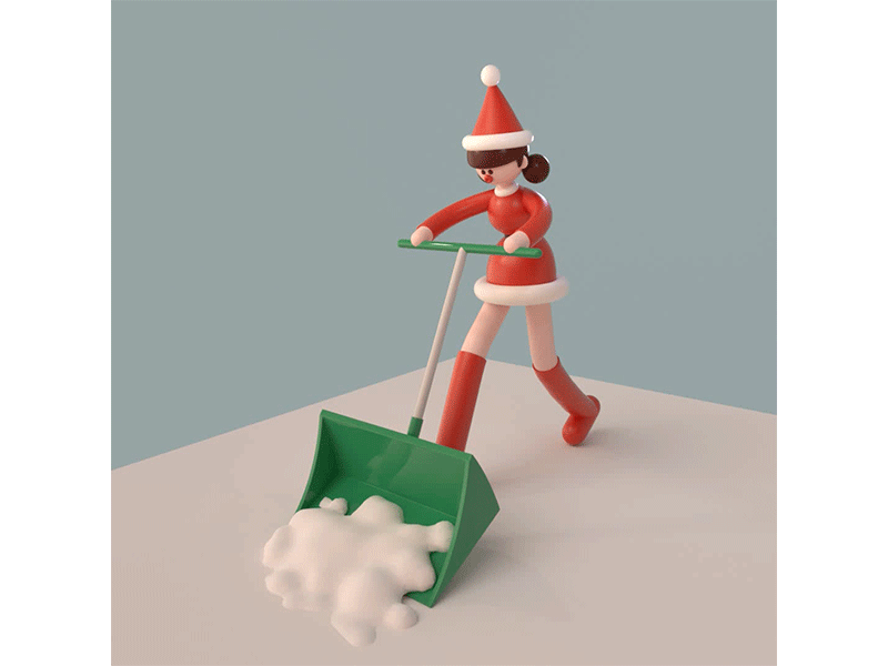 Santa Walking Cycle 3d character santa snow walking