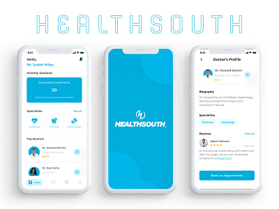 HealthSouth Mobile App app ui design health health app healthcare minimal mobile app mobile design mobile ui product design productdesign ui uidesign uiux uxdesign