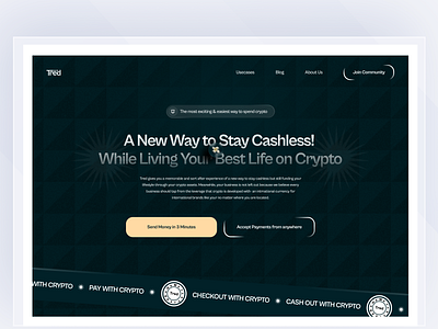 Tred Finance crypto crypto currency design exchanges fiat landing page landing pages liquidity minimal off ramp on ramp product design ui uidesign uiux user interface design ux design uxdesign webdesign website