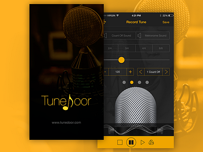 Tunedoor Splash & Record Screen