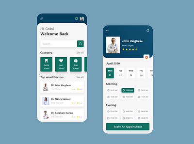 Doctors Appointment App UI app design ui ux