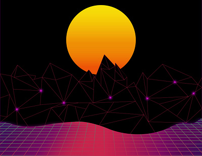 Sunset design illustration minimal vector