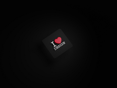 I Love Design. Do you? 3d 3d art 3d environment 3d illustration abstract blender blender3d clean concept dark theme design icon design ilovedesign logo mood render shadows