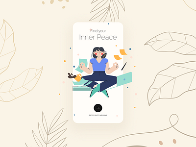 Find Your Inner Peace 2d abstract abstract design app design clean clean design clean ui colors concept design flat design illustration inner peace meditation minimal minimal design nirvana ui wellness yoga