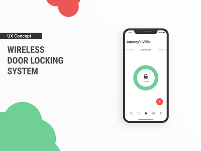 Wireless Door Locking System app design apple clean concept iphonex minimal neomorphism smart lock ui ux