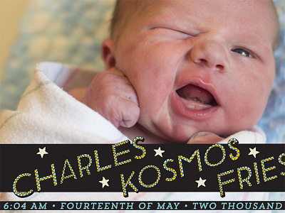 Charles Kosmos Friesen announcement baby boy joy life