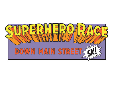 Superhero 5K 5k comic logo retro superhero