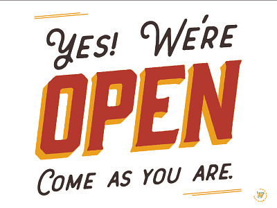 OPEN coffee shop community open sign