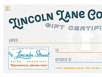 Gift Coffee Certificate address coffee shop gift certificate indianapolis lincoln lane
