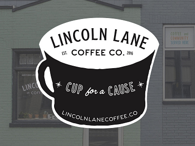 Lincoln Lane Coffee Sticker 1 coffee shop community diecut indianapolis local sticker
