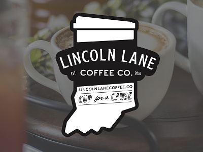 Lincoln Lane Coffee Sticker 2 coffee shop community diecut indianapolis local sticker