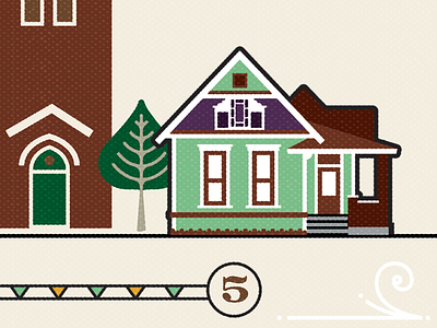 A Bates-Hendricks Home house illustration indianapolis indy neighborhood tree victorian