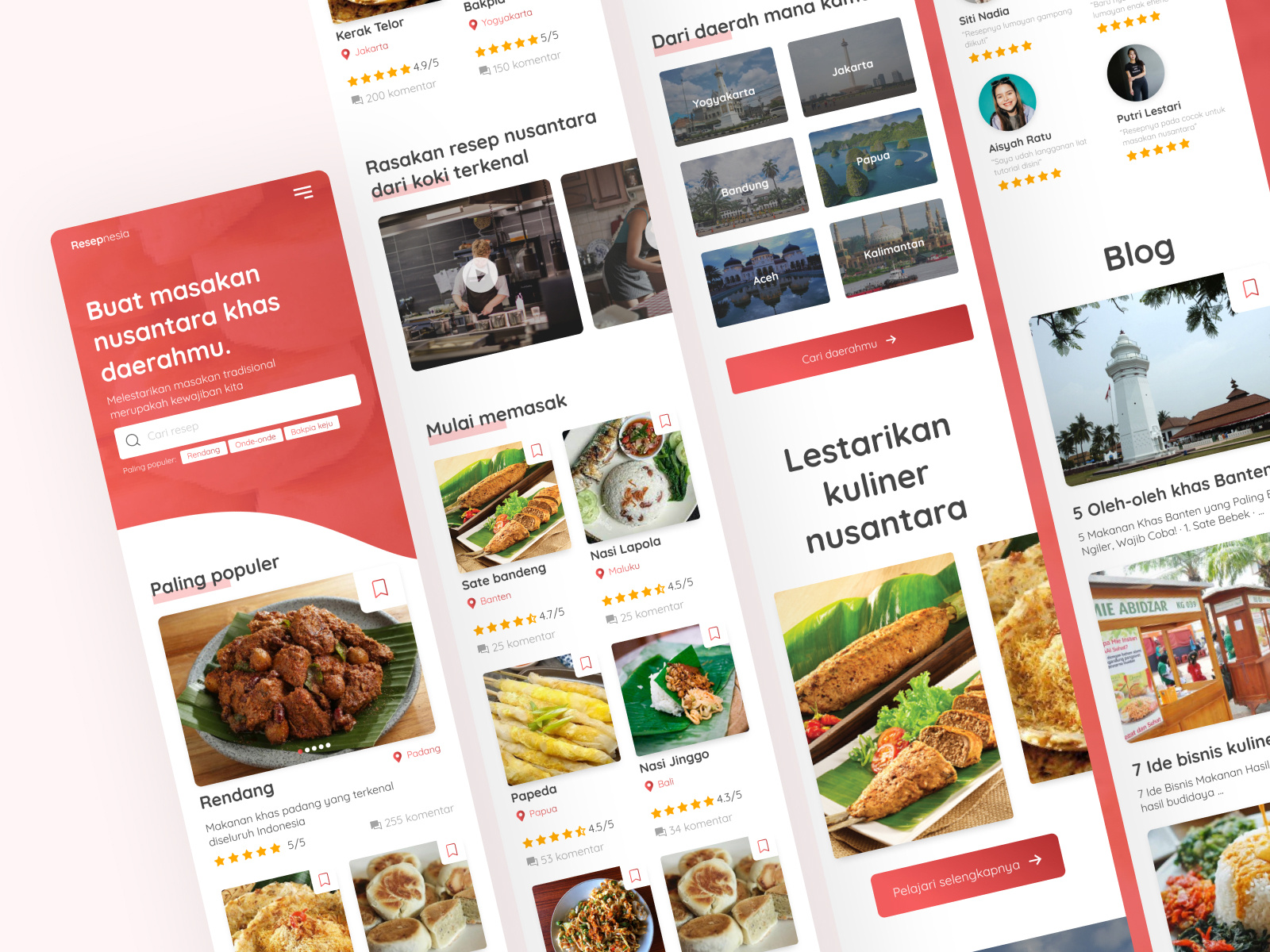 Resepnesia - web responsive by shah Alam on Dribbble