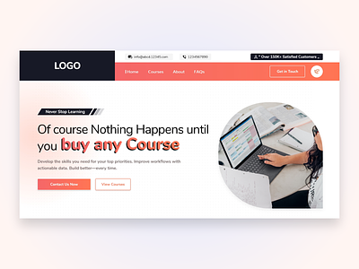 Never Stop Learning 2022 website designs banner design branding coures website latest website trends trending website designs ui web designing web trends website design