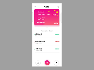 Credit card account UI - Mobile screen app credit card design minimal mobile mobile app modern ui