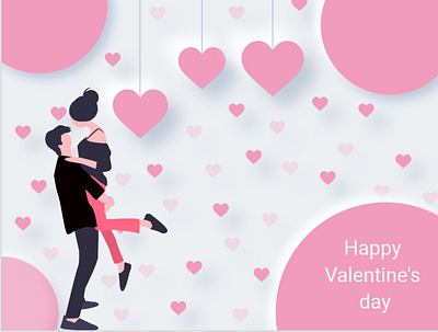 Happy Valentine's Day adobe xd cute design hearts illustration love mobile ui
