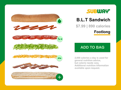 Daily UI 033 customize sandwich customize ui daily 100 challenge daily ui customize dailyui dailyui033 dailyuichallenge sandwich ui subway ui