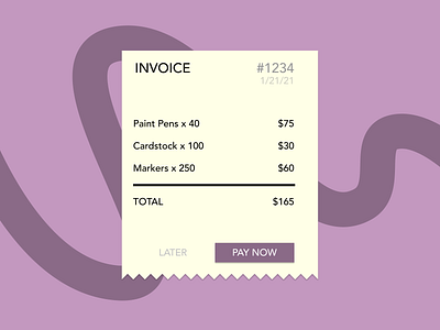 Daily UI 046 daily 100 challenge daily ui invoice dailyui dailyui046 dailyuichallenge invoice receipt