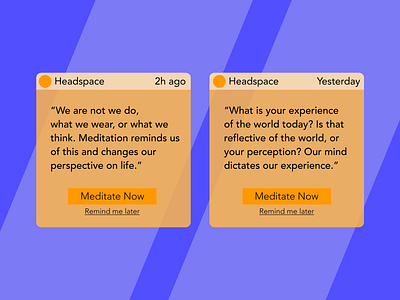 Daily UI 049 daily 100 challenge daily ui notifications dailyui049 dailyuichallenge headspace meditation notification